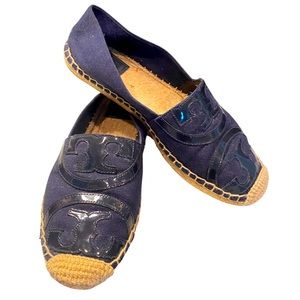 TORY BURCH Poppy Canvas and Patent Espadrille